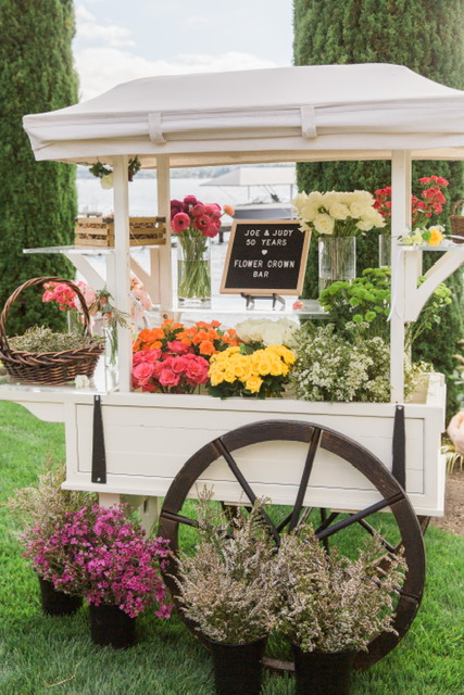 rental cart for flower crown bar