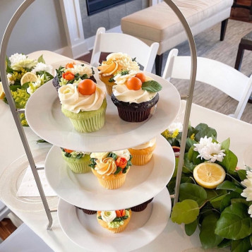 baby shower cupcakes citrus theme